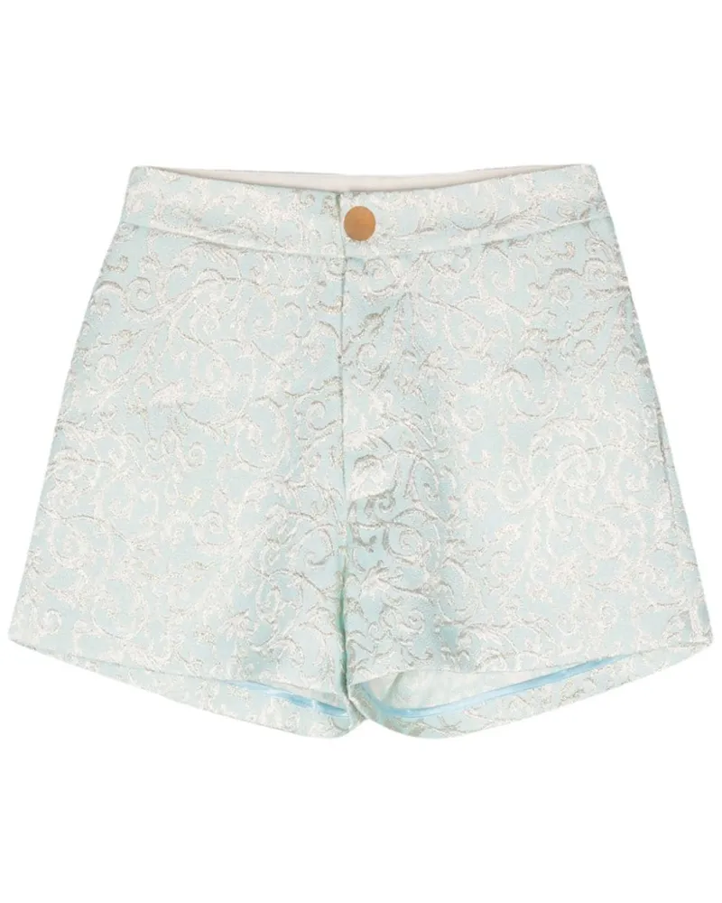 Parlor Shorts mit Cloqué-Effekt Blau