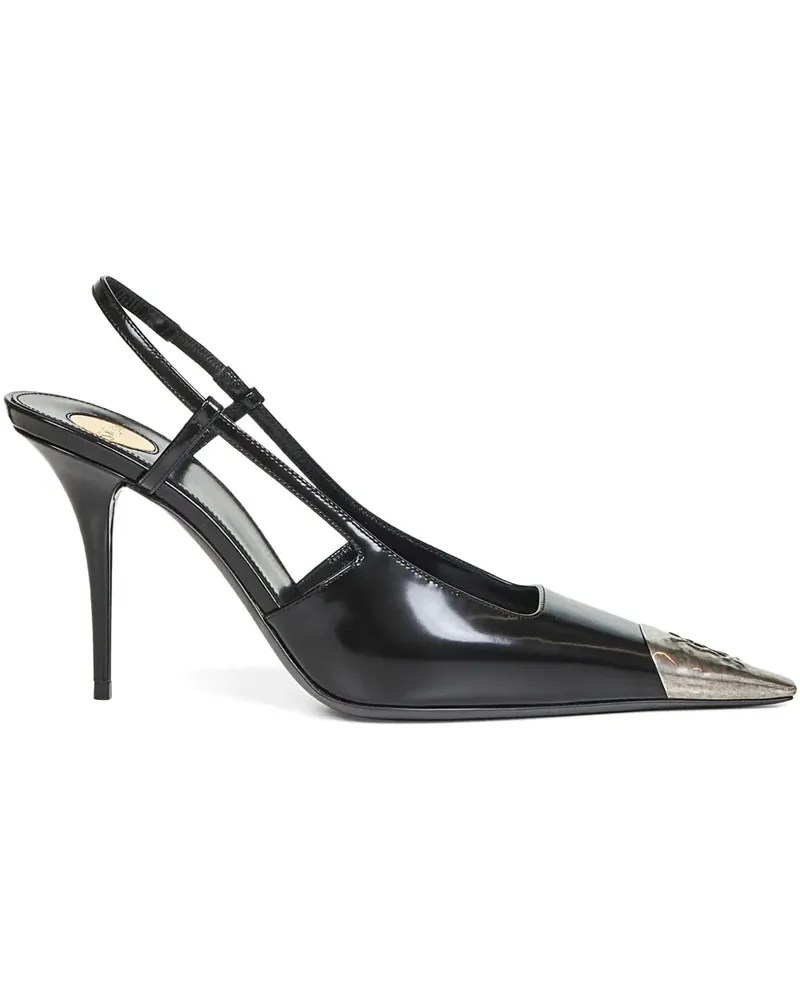Saint Laurent 90mm Jeanne metal cap toe pumps - Schwarz Schwarz