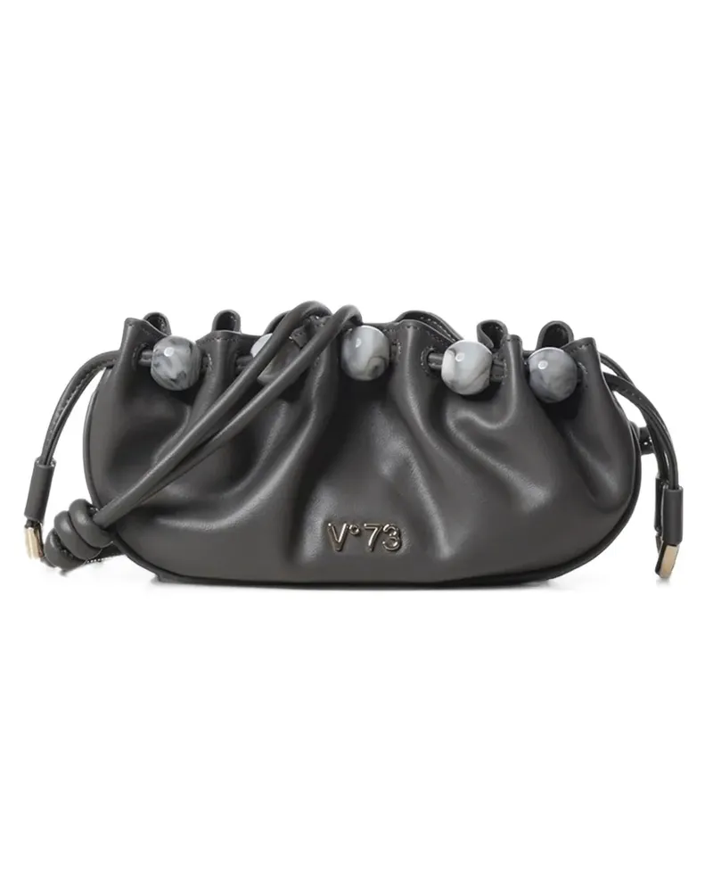 V°73 Topazio bead-embellished ruched mini bag - Grau Grau