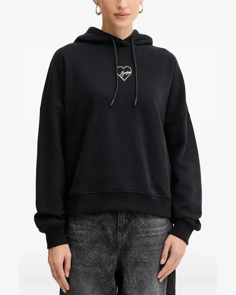 HUGO BOSS heart-graphic hooded - Schwarz Schwarz