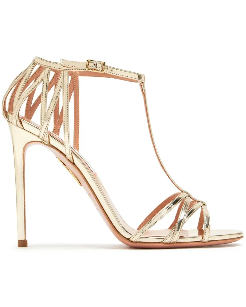 Aquazzura Sandalen aus Leder 105mm - Gold Gold
