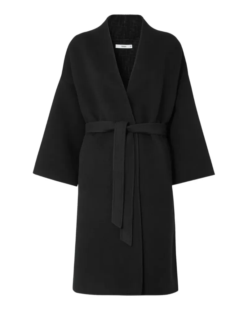 Fendi Mantel mit Gürtel - Schwarz Schwarz