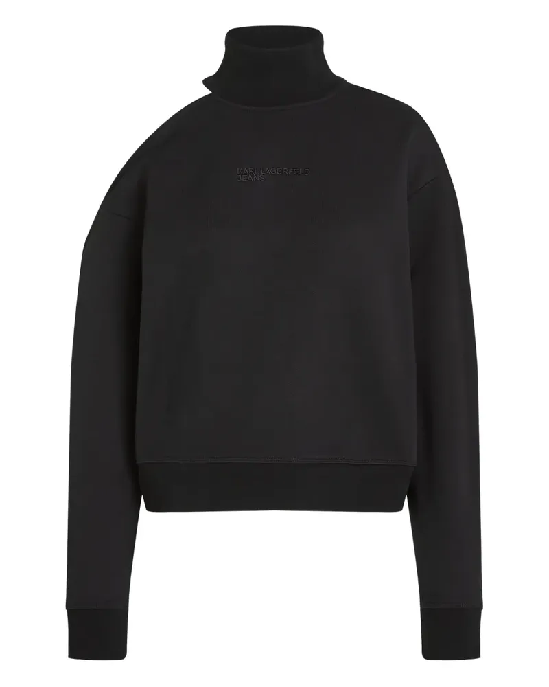 Karl Lagerfeld Rollkragen-Sweatshirt mit Cut-Out - Schwarz Schwarz