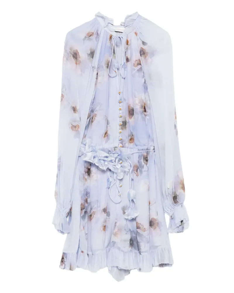 Zimmermann Gerüschter Playsuit mit Blumen-Print - Violett Violett
