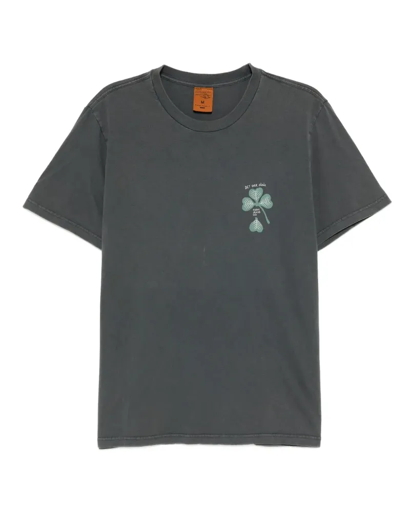 Nudie Jeans T-Shirt mit Roy-Lost-Leaf - Grau Grau