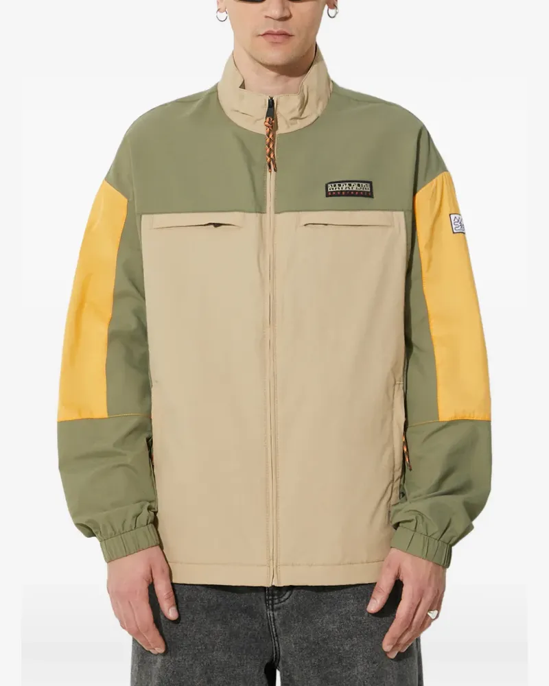 Napapijri colourblock logo-patch jacket - Nude Nude