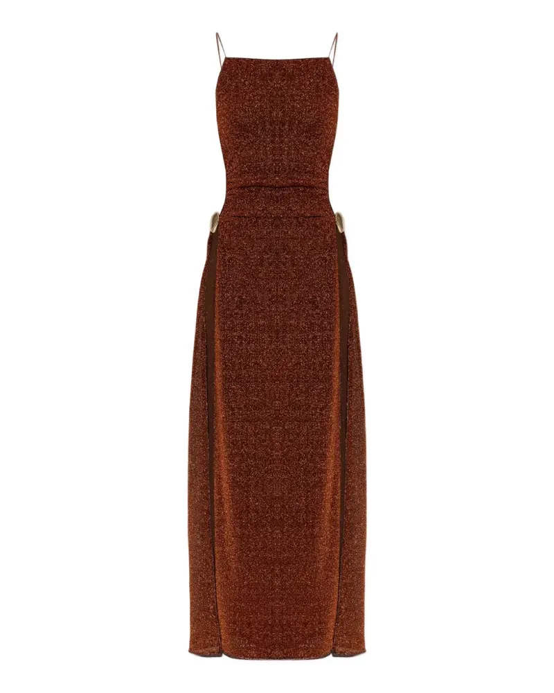 Oséree Maxikleid mit Muscheln - Braun Braun