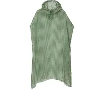 Sheer-Seidenkleid mit Hahnentrittmuster - Grün