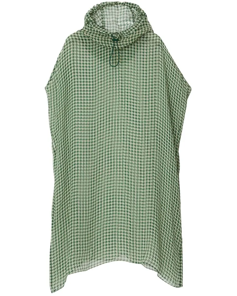 Burberry Sheer-Seidenkleid mit Hahnentrittmuster - Grün Grün