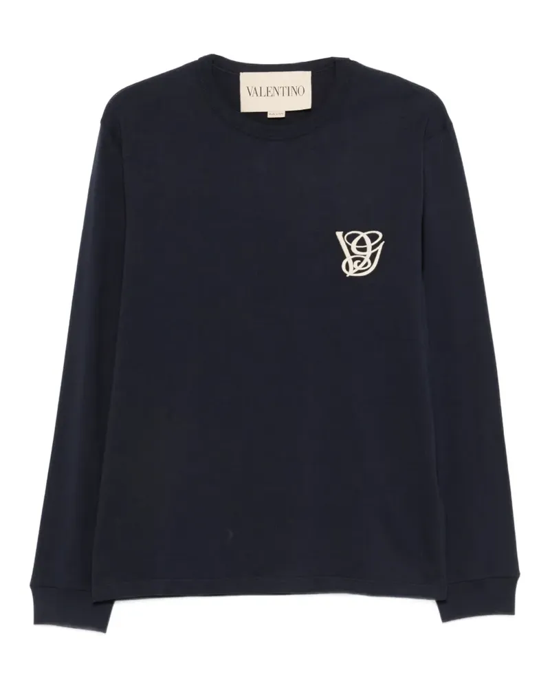 Valentino Garavani long-sleeved graphic T-shirt - Blau Blau