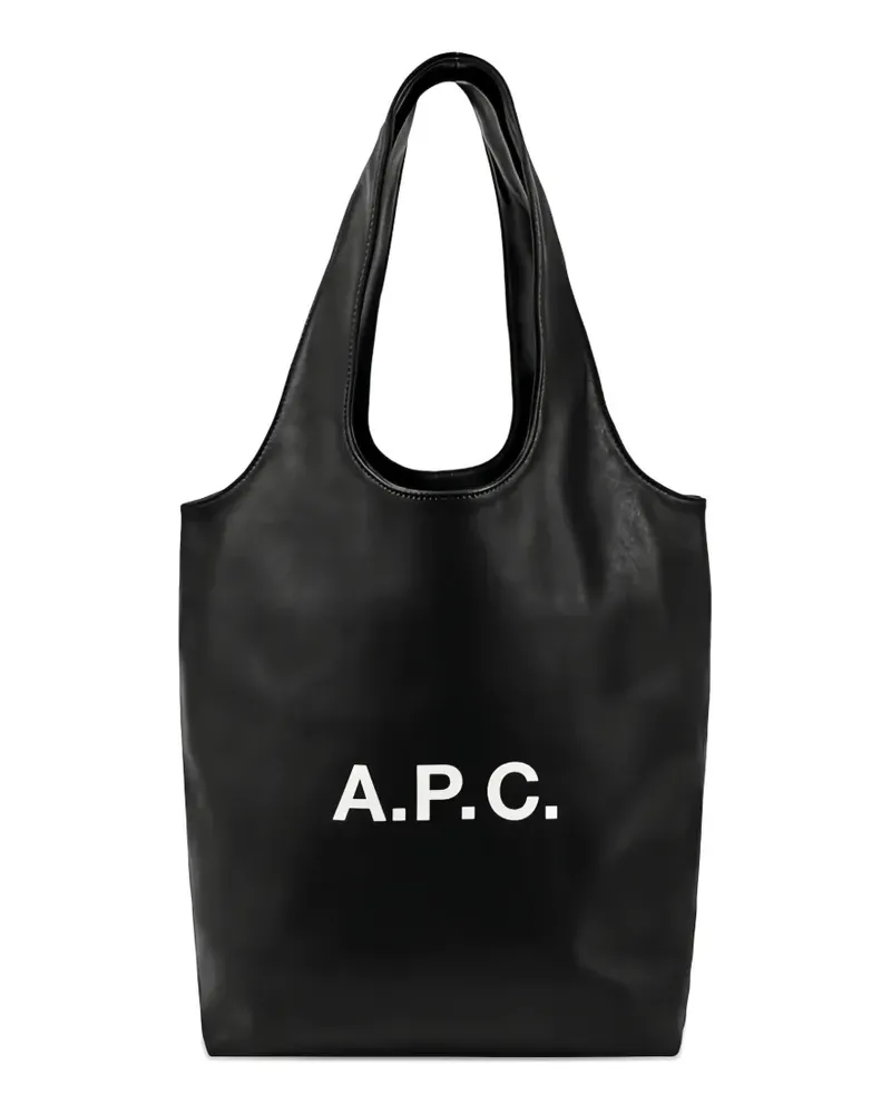 A.P.C. logo tote bag - Schwarz Schwarz