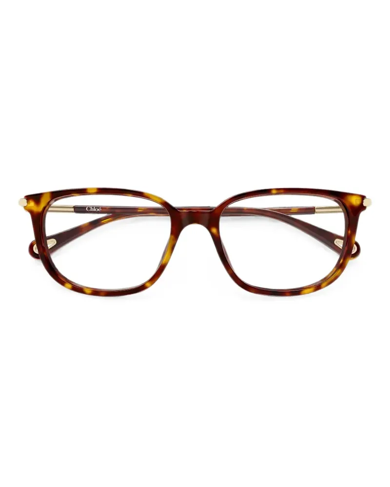 Chloé Eckige Brille in Schildpattoptik - Braun Braun