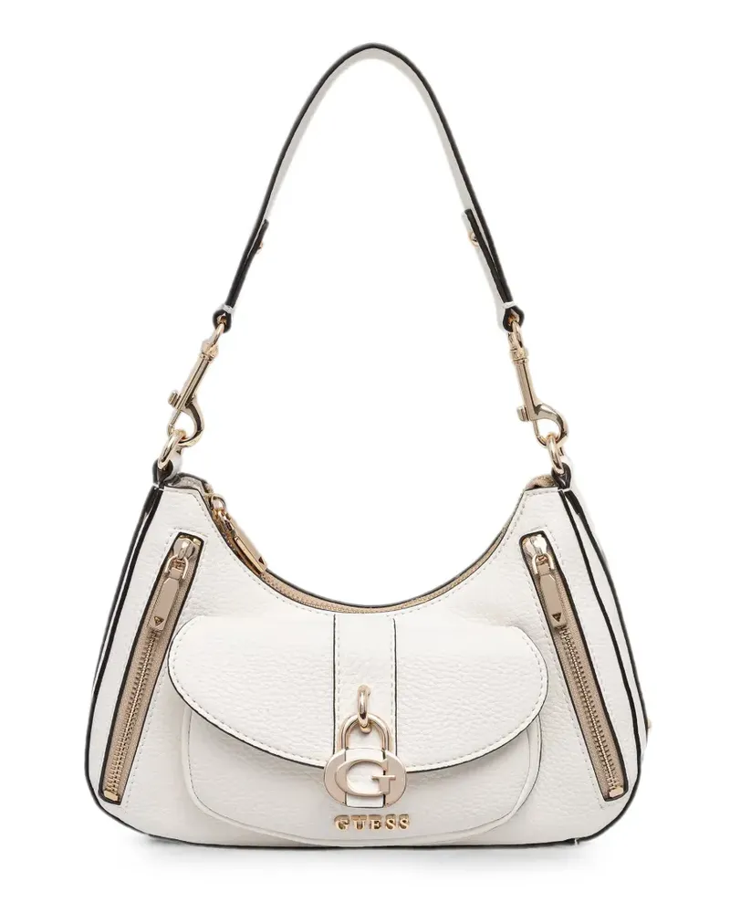 Guess Handtasche mit Logo-Schild - Weiß Weiß