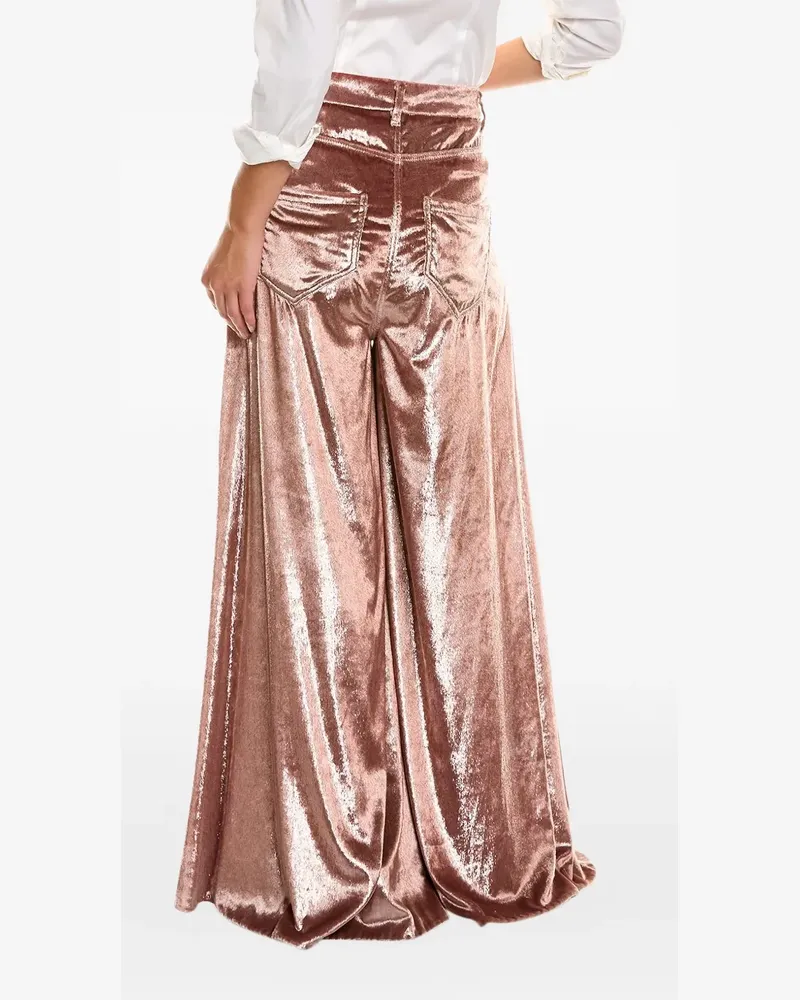 Brunello Cucinelli tinsel velour palazzo pants - Rosa Rosa