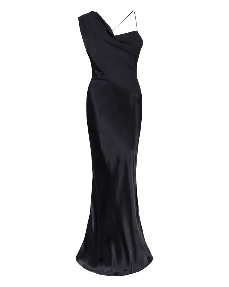 Paris Georgia Asymmetrisches Abendkleid - Schwarz Schwarz