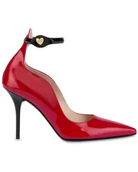 Moschino Pumps mit Logo-Gravur Rot