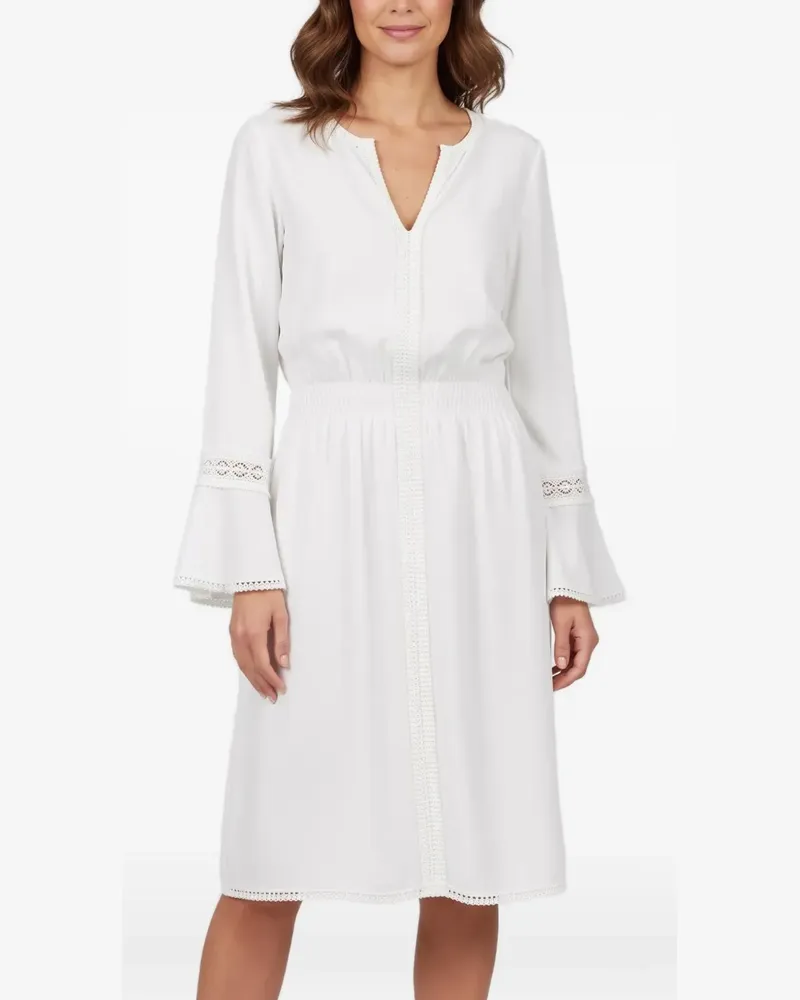 See by Chloé Midikleid aus Krepp mit Spitzenbesatz - Weiß Weiß