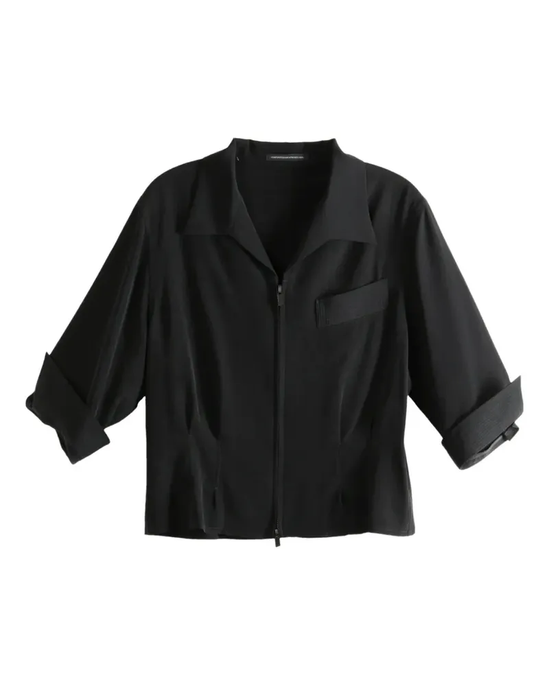 Yohji Yamamoto Hemd mit Reißverschlusstasche - Schwarz Schwarz