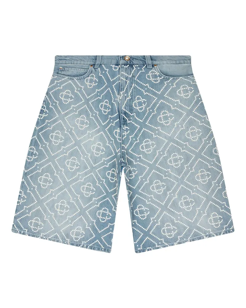 Casablanca Paris pearl-monogram denim shorts - Blau Blau