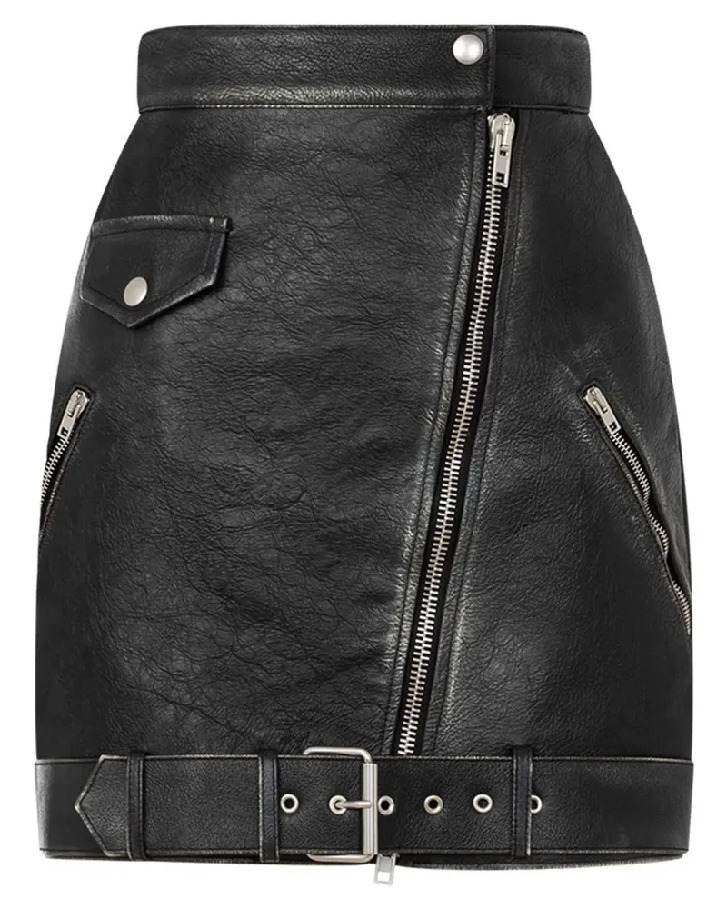 Moschino Klassischer Lederrock - Schwarz Schwarz