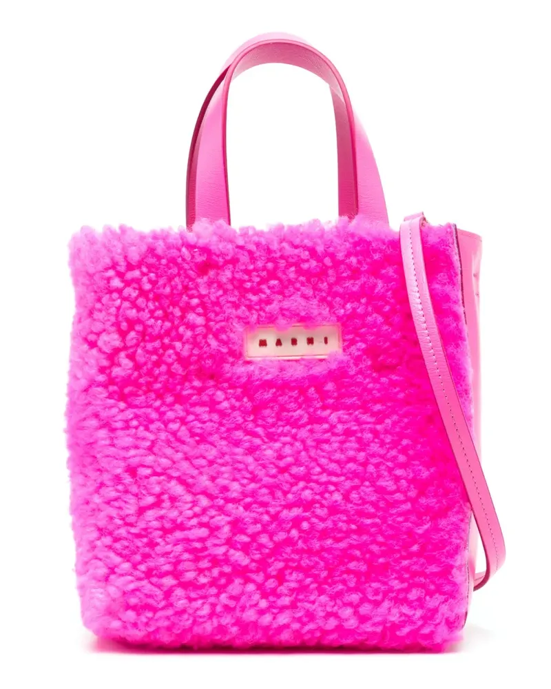 Marni Shopper aus Shearling - Rosa Rosa