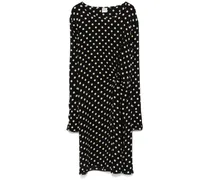 Midikleid mit Polka Dots - Schwarz