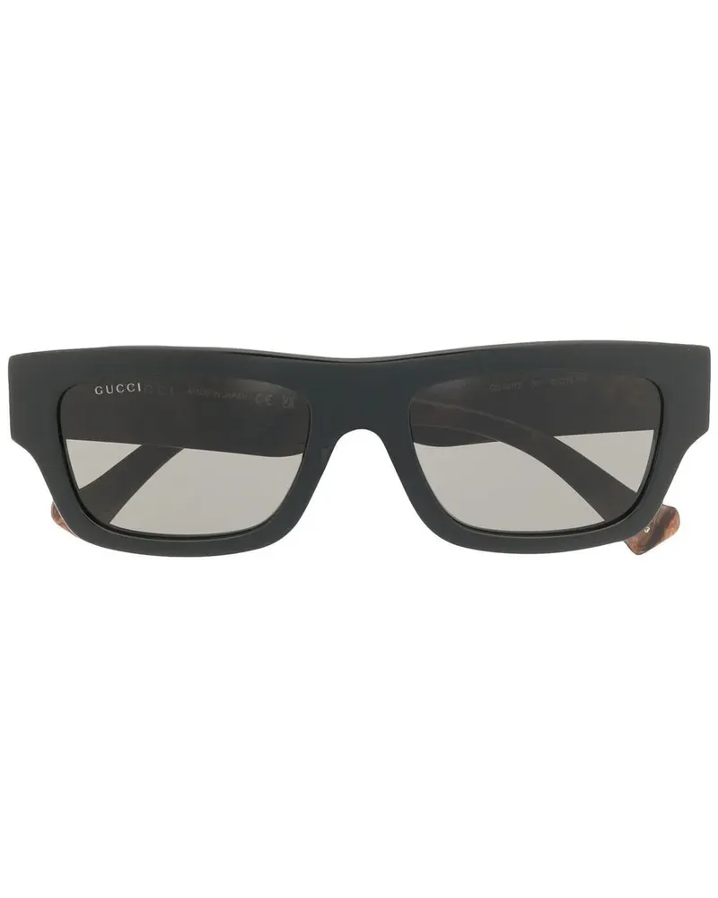 Gucci Sonnenbrille mit eckigem Gestell - Schwarz Schwarz