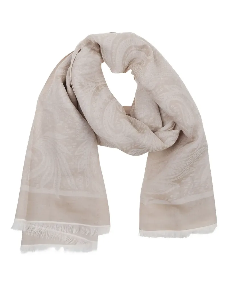 Etro paisley-print cotton scarf - Nude Nude
