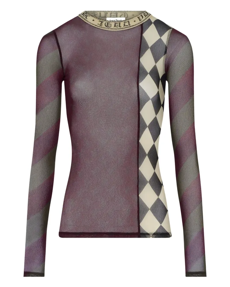 Jean Paul Gaultier Langarmshirt im Patchwork-Look - Rot Rot
