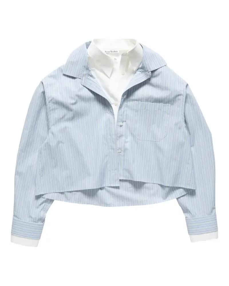 Acne Studios Gestreiftes T-Shirt im Layering-Look - Blau Blau