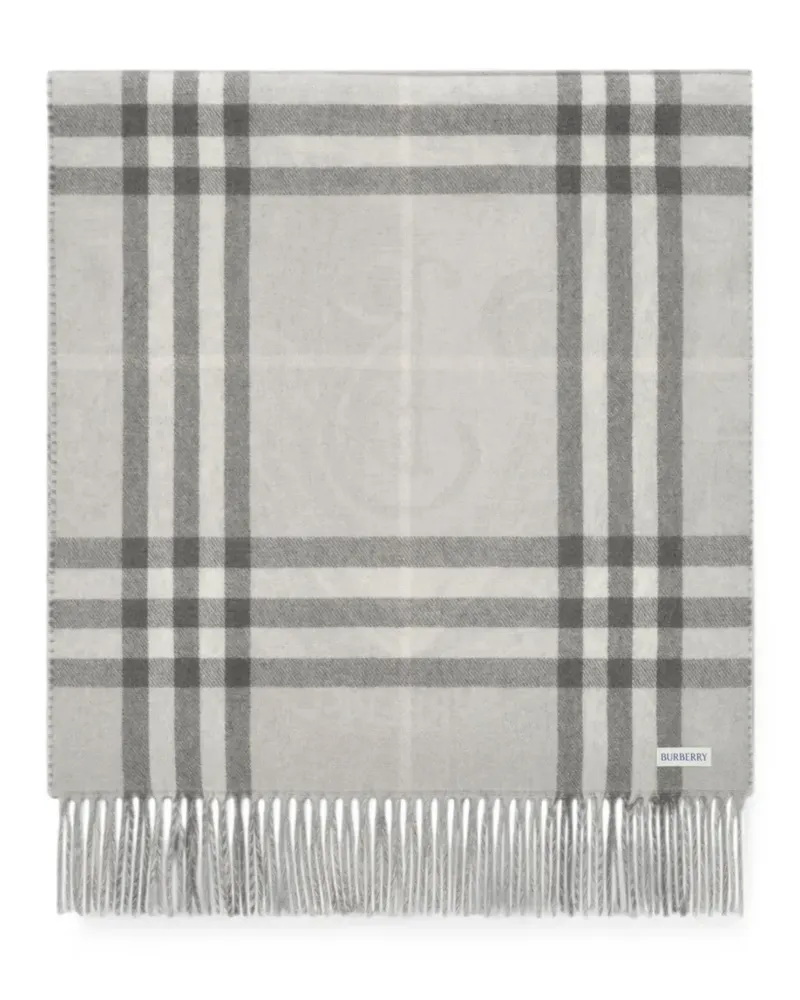 Burberry reversible Etched Knight cashmere scarf - Grau Grau
