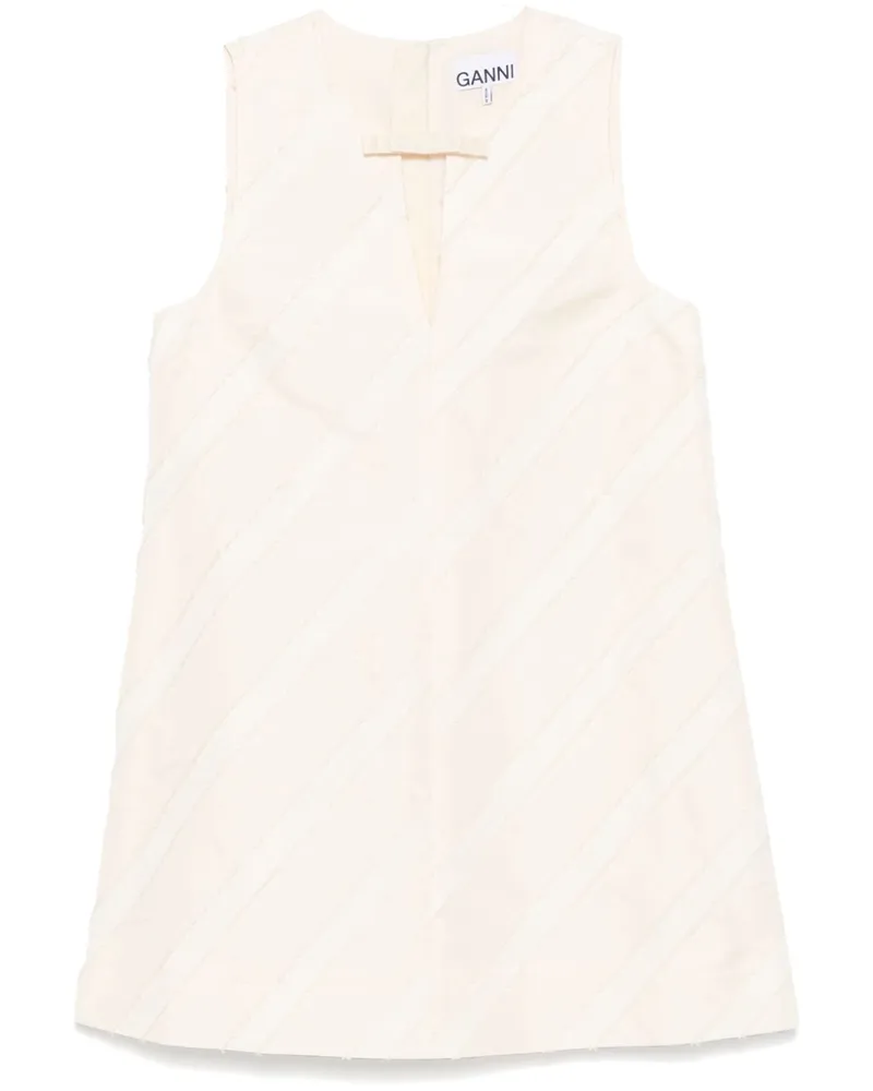 Ganni Gestreiftes Minikleid - Nude Nude