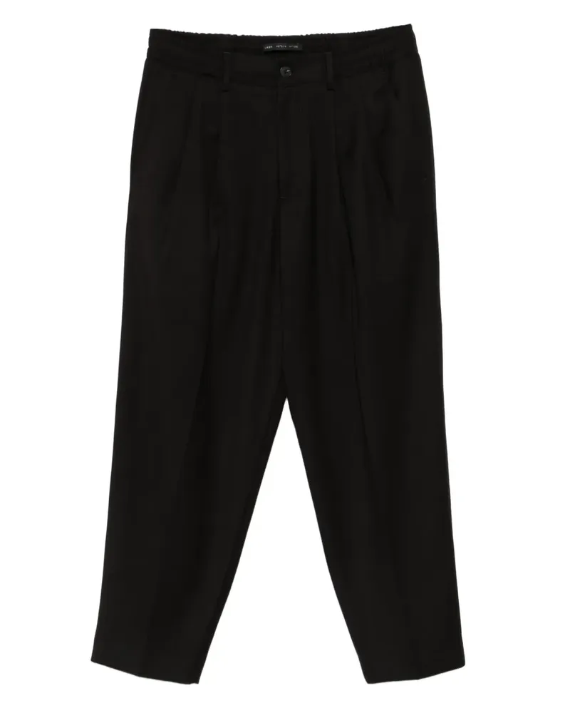 Low Brand Wide-Leg-Hose mit Bundfalten - Schwarz Schwarz