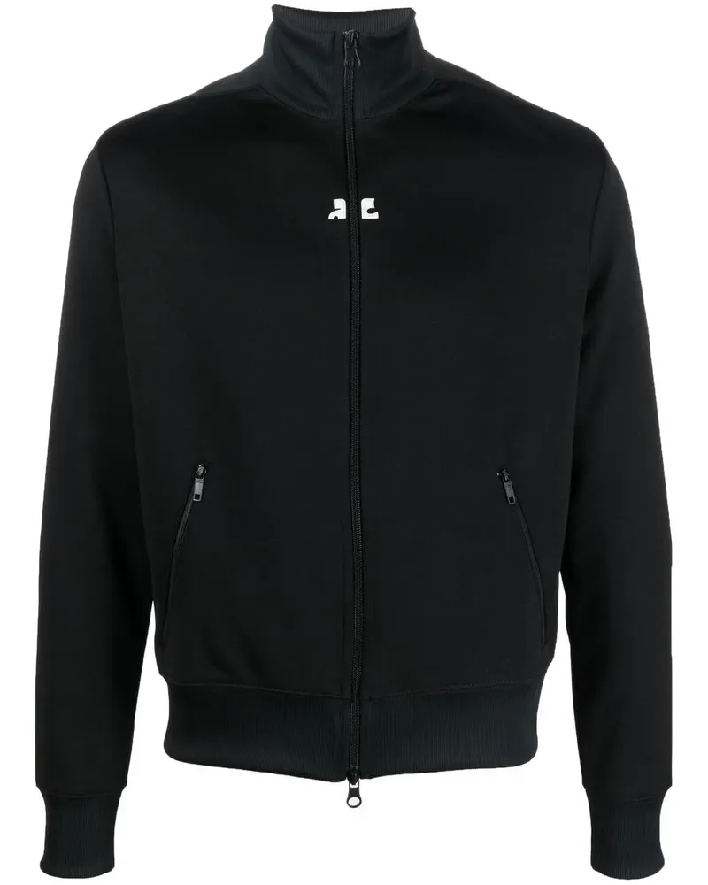 Courrèges Sportjacke mit Logo-Stickerei - Schwarz Schwarz