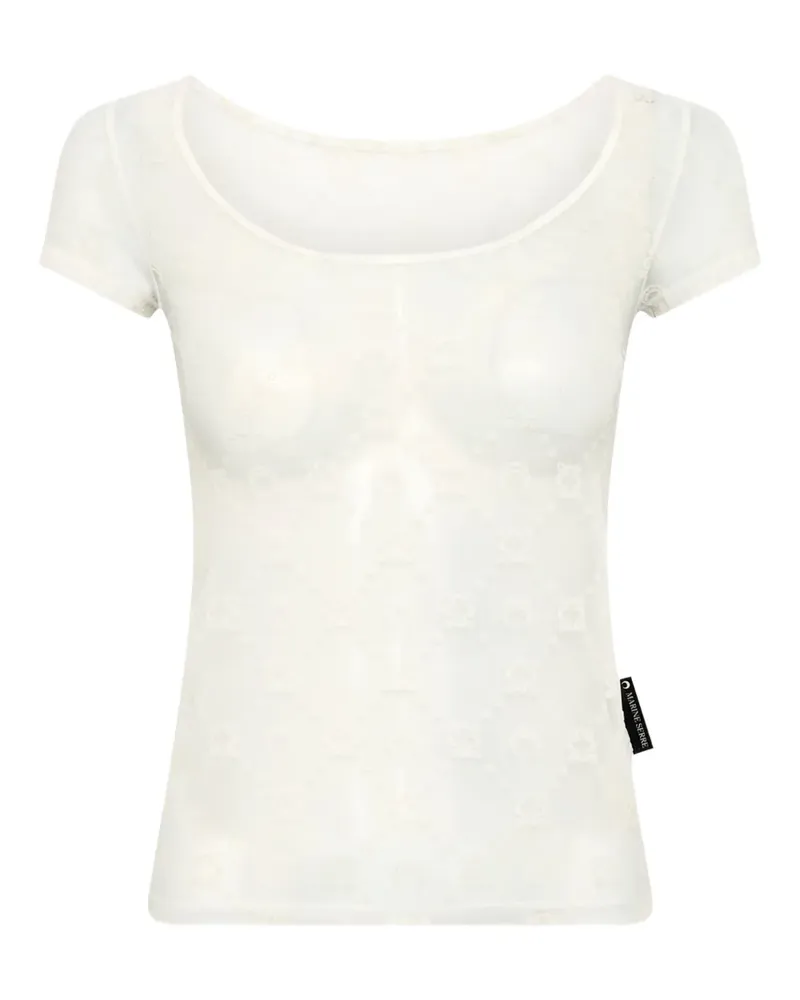 Marine Serre Top aus Mesh - Weiß Weiß