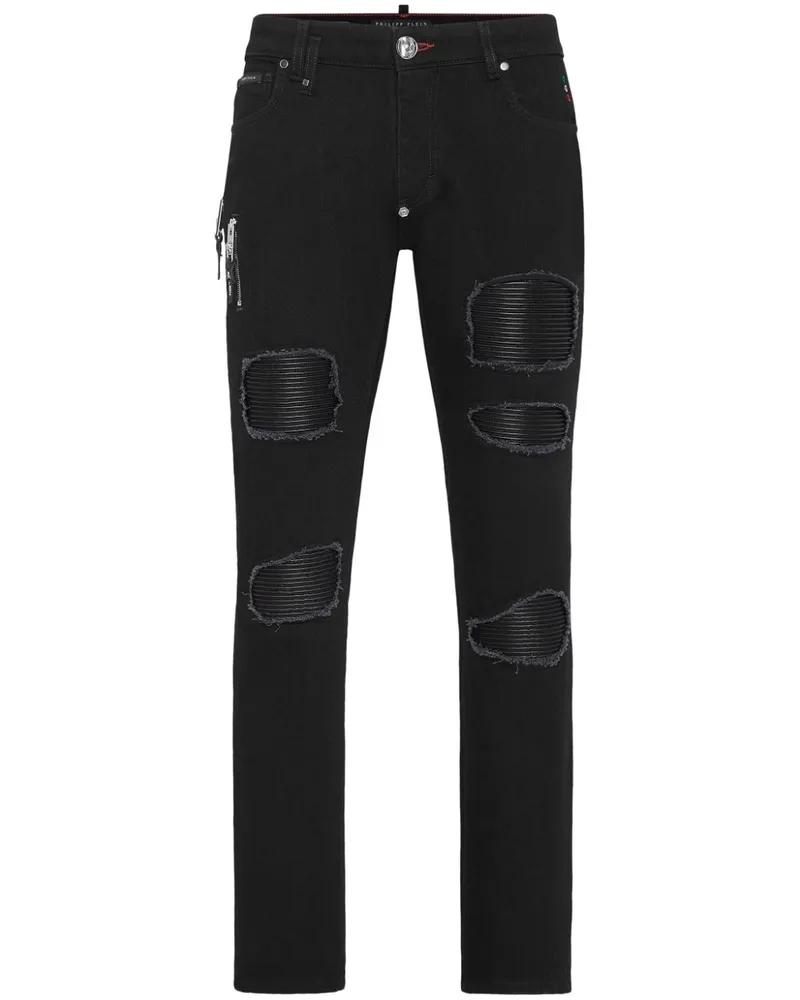 Philipp Plein Rock Star Slim-Fit-Jeans - Schwarz Schwarz