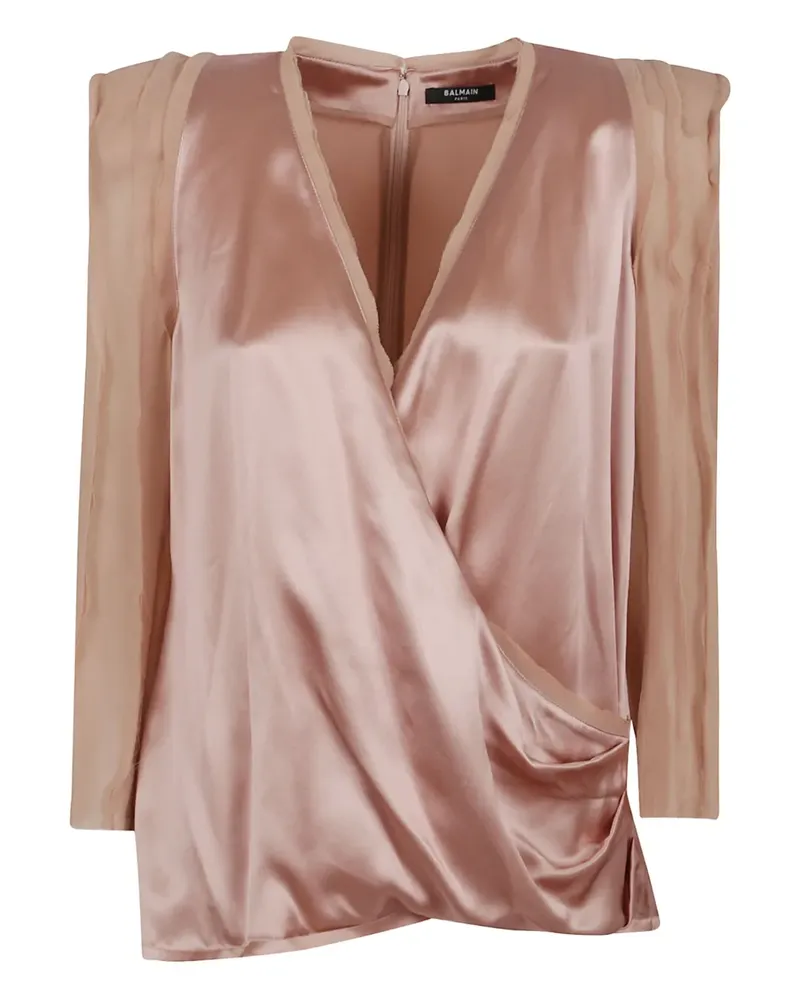 Balmain Bluse aus Seide - Nude Nude