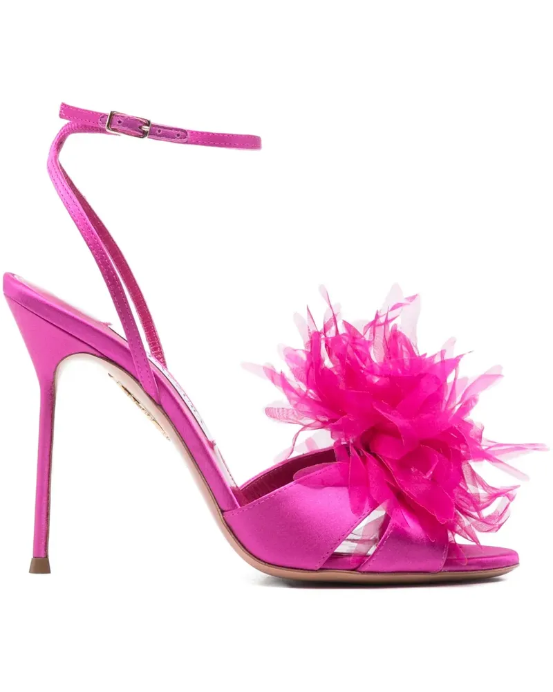 Aquazzura Poème feather-detail sandals - Rosa Rosa