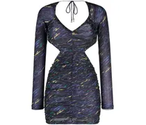 Gerafftes Midikleid mit Cut-Out - Blau