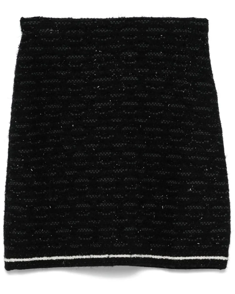 D.EXTERIOR Minirock aus Tweed - Schwarz Schwarz