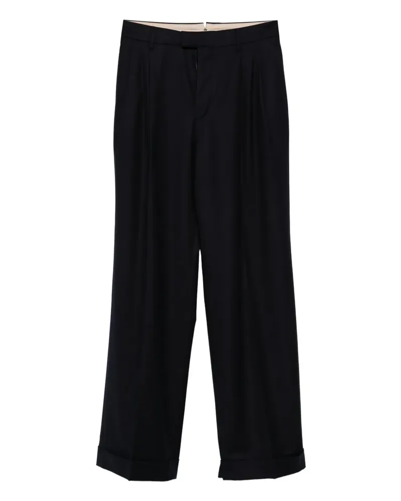 Berwich Straight-Leg-Hose mit Falten - Blau Blau