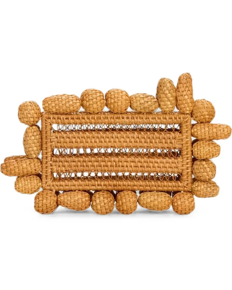 Cult Gaia Akira woven clutch bag - Nude Nude