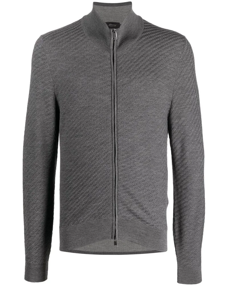 Brioni Pullover mit Reißverschluss Grau