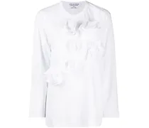 Langarmshirt mit Applikationen - Weiß