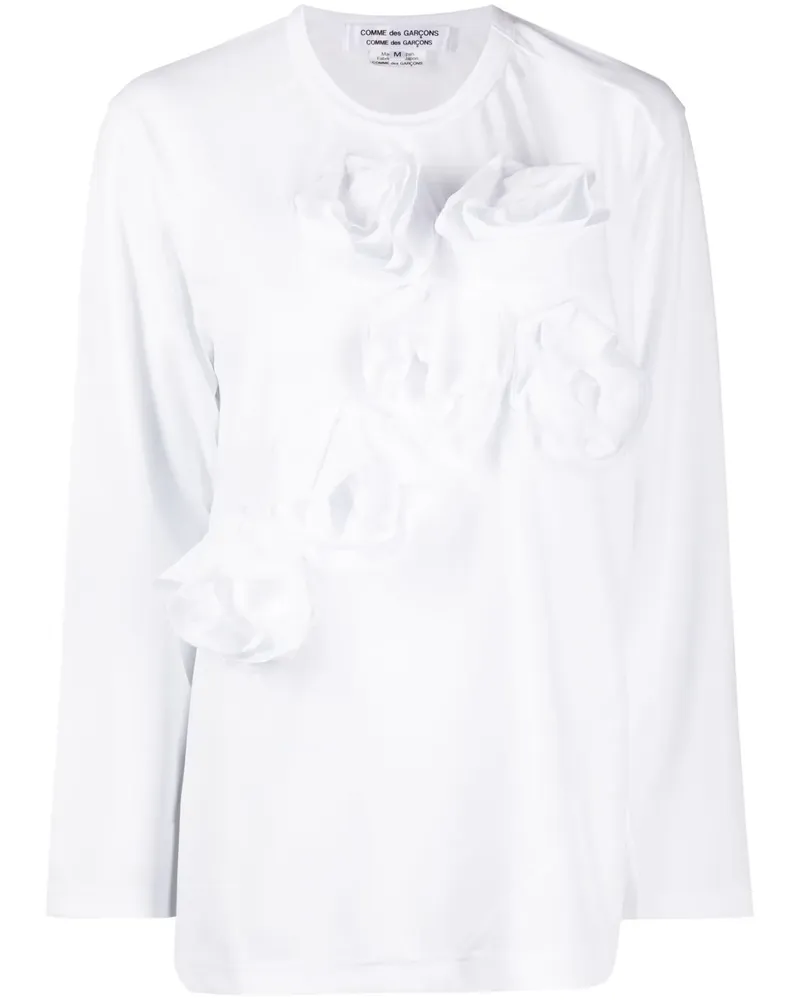 Comme des Garçons Langarmshirt mit Applikationen - Weiß Weiß
