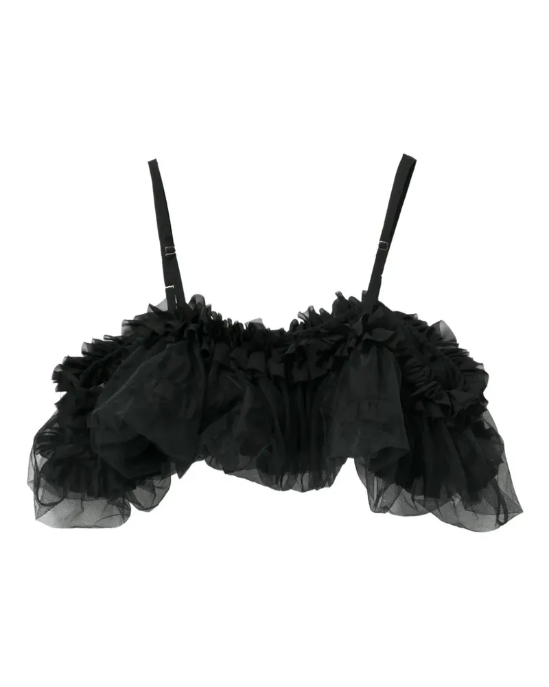 Noir Kei Ninomiya Top mit Rüschen - Schwarz Schwarz