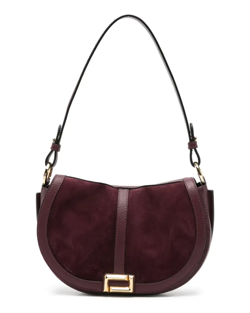 Lancel Canvas-Schultertasche mit Wildledereinsätzen - Violett Violett