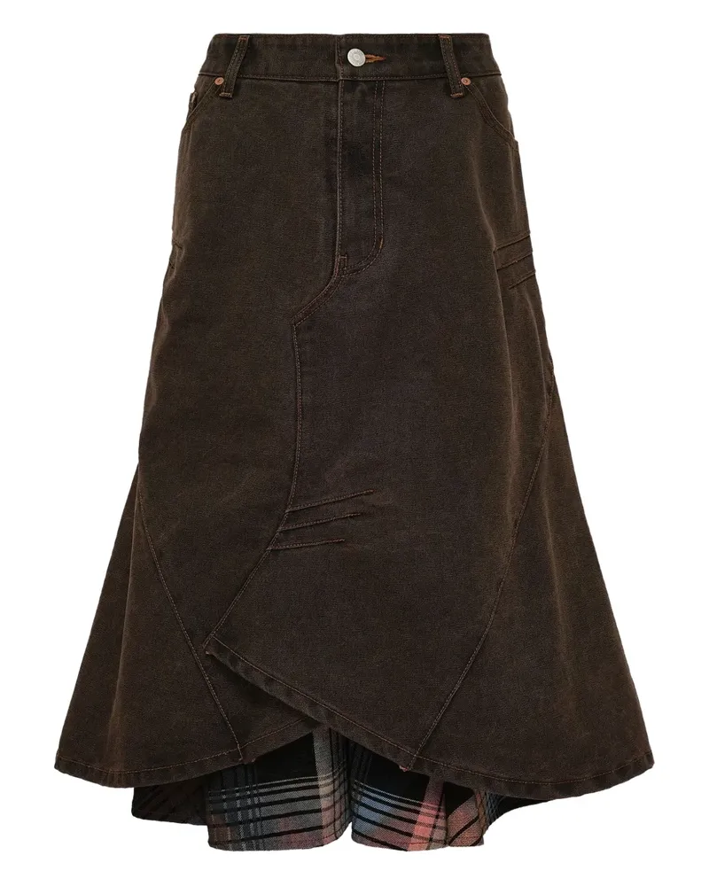 Andersson Bell layered flare midi skirt - Braun Braun