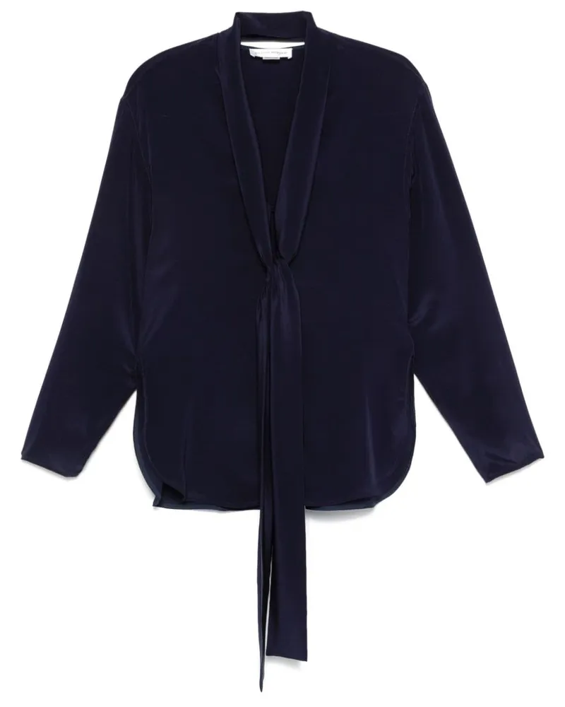 Victoria Beckham Bluse mit Schal - Blau Blau