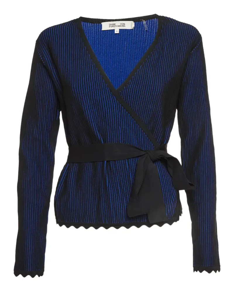 Diane von Furstenberg Gestreiftes Wickeloberteil - Blau Blau